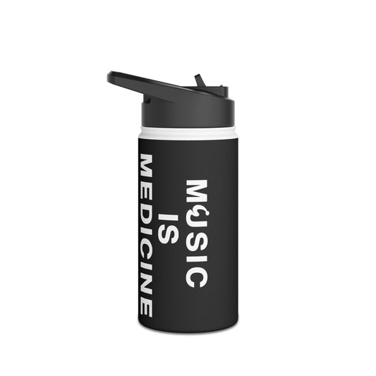 Music Is Medicine Stainless Steel Water Bottle, Standard Lid