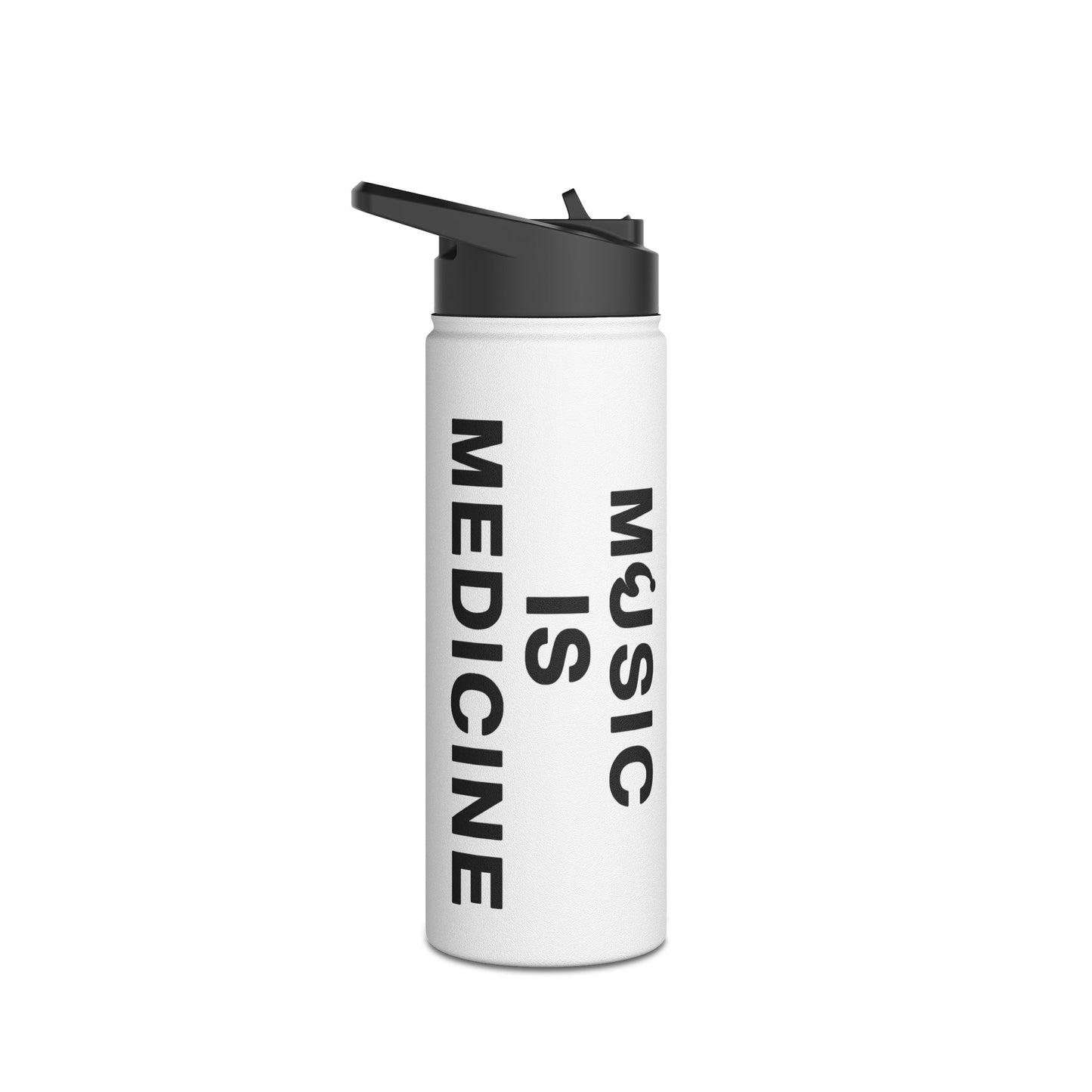 Music Is Medicine Stainless Steel Water Bottle, Standard Lid