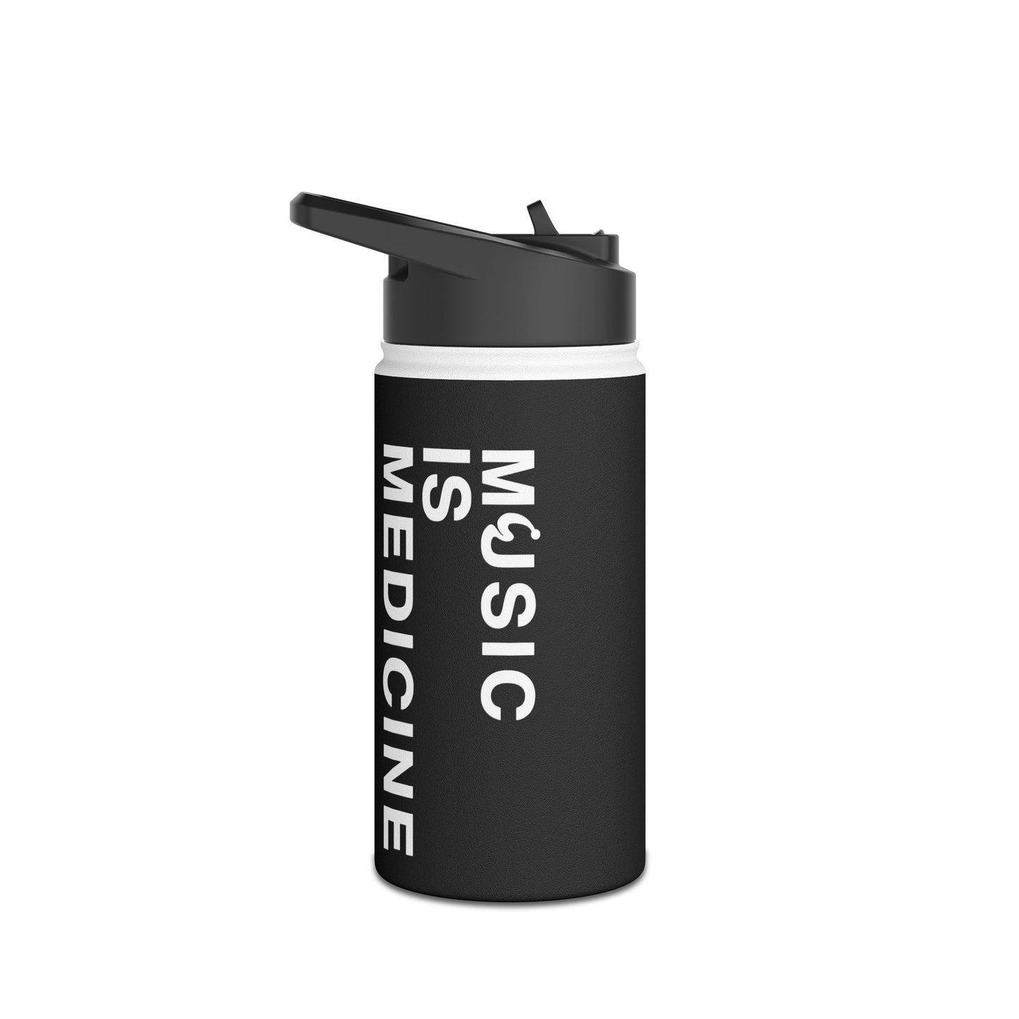 Music Is Medicine Stainless Steel Water Bottle, Standard Lid