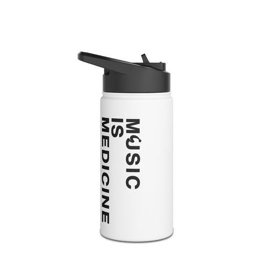 Music Is Medicine Stainless Steel Water Bottle, Standard Lid