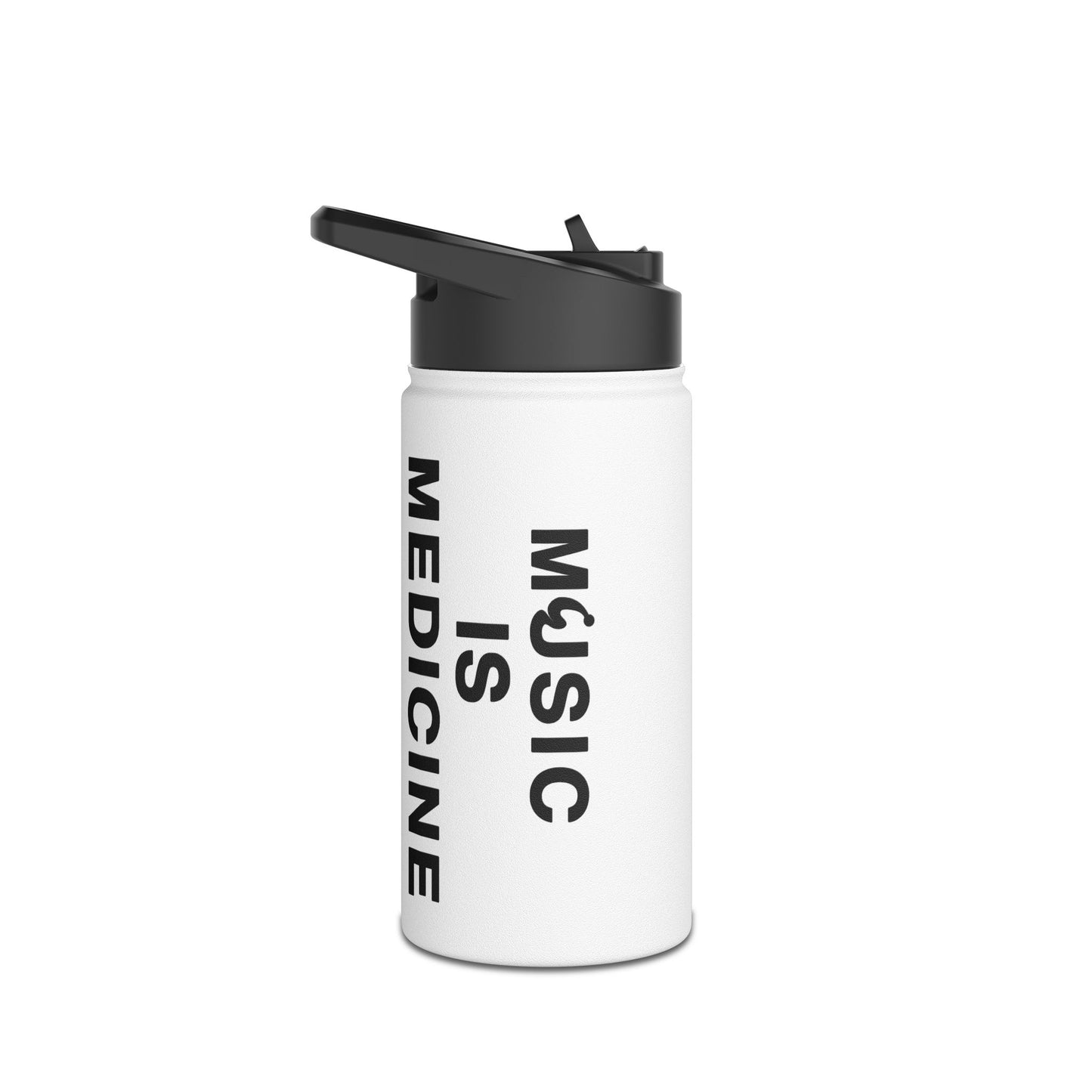 Music Is Medicine Stainless Steel Water Bottle, Standard Lid