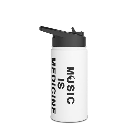 Music Is Medicine Stainless Steel Water Bottle, Standard Lid